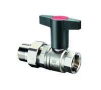 Кран шаровый Optibal 1 1/4" НГ с американкой маховик пластмассовый Oventrop