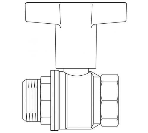 Кран шаровый 1 1/2" НВ маховик пластмассовый Optibal Oventrop