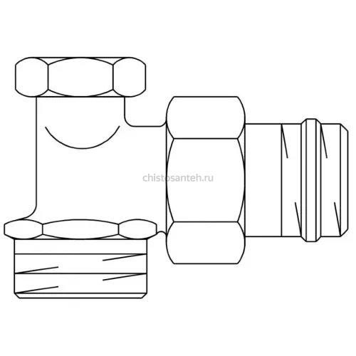 Вентиль на обратную подводку 1/2" x 3/4" НР, угловой Combi 2 Oventrop
