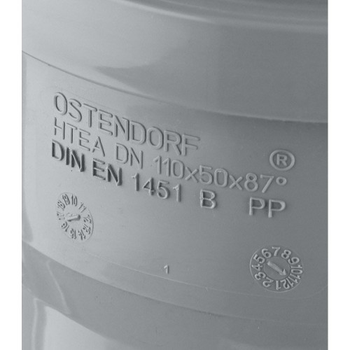 Тройник канализационный HTEA 110х50/90° Ostendorf