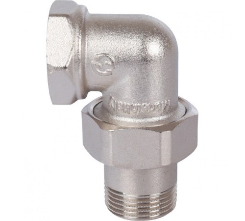 Разъемное угловое соединение американка ВН 3/4" уплотнение под гайкой o-ring кольцо, никелированное Stout