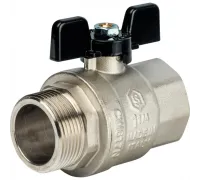 Кран шаровой полнопроходной ВР/НР 1 1/4", ручка бабочка Stout