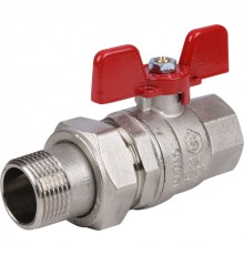 Кран шаровой полнопроходной ВР/НР 3/4" американка, ручка бабочка EPDM Stout