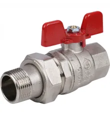 Кран шаровой полнопроходной ВР/НР 3/4" американка, ручка бабочка EPDM Stout
