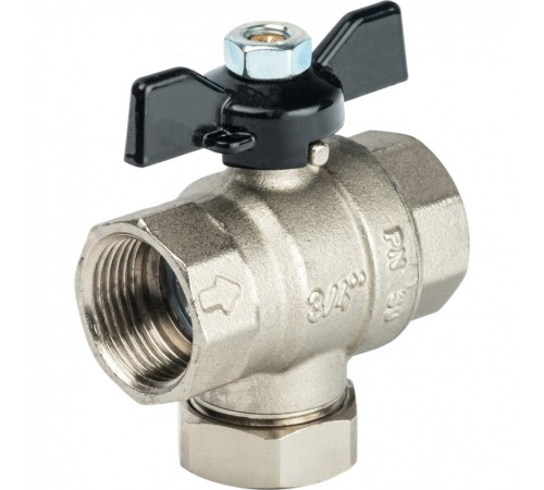 Кран шаровой с фильтром 3/4", ручка бабочка Stout