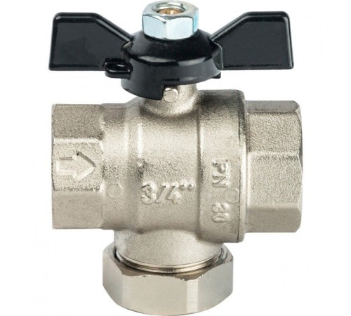 Кран шаровой с фильтром 3/4", ручка бабочка Stout