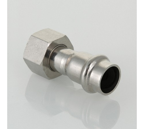 Пресс-муфта с накидной гайкой 22 мм х 1/2"  из нержавеющей стали VTi.908.I.002204 VALTEC (ВАЛТЕК)