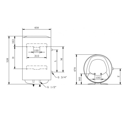 Водонагреватель Ariston LYDOS ECO ABS PW 100 V, электрический накопительный (3201976 Аристон)