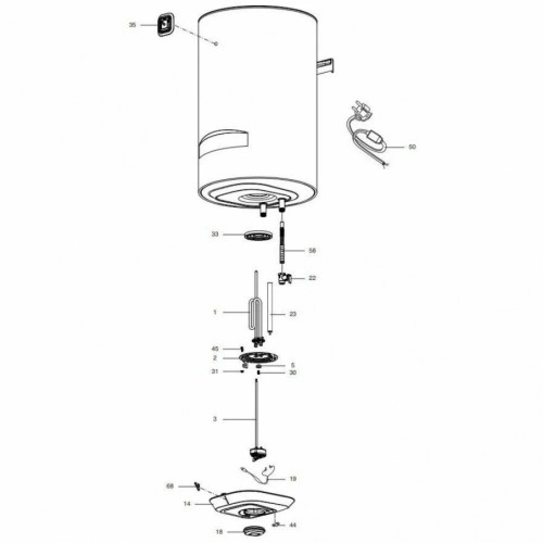 Водонагреватель Ariston PRO1 R 50 V PL, электрический накопительный (3700589 Аристон)