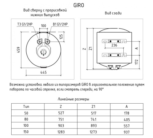 Водонагреватель Thermex Giro 80 электрический накопительный (111 054 Термекс)
