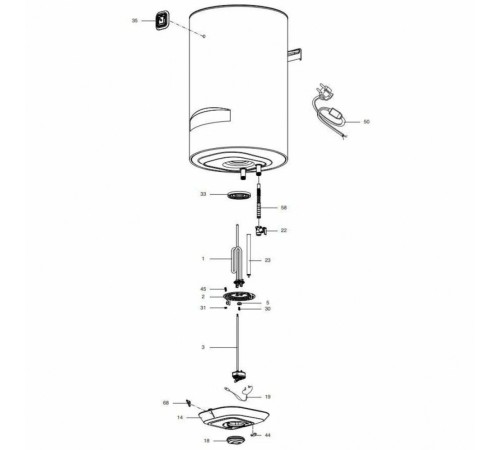 Водонагреватель Ariston BLU1 ECO ABS PW 65 V SLIM, электрический накопительный (3700556 Аристон)