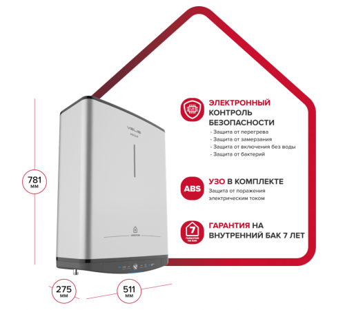 Водонагреватель Ariston ABS VLS PRO R 50, электрический накопительный (3700708 Аристон)