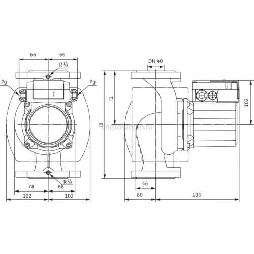 Циркуляционный насос Wilo TOP-Z 40/7 (3~ V, PN 16, RG) 2175518,2091659