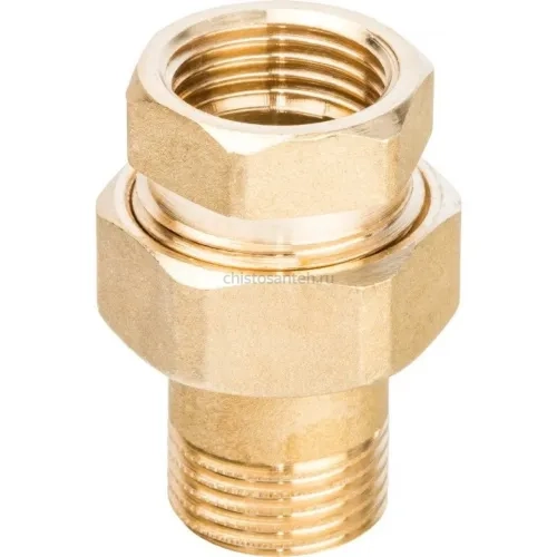 Разъемное соединение 1/2" американка ВН, уплотнение под гайкой по плоскости Stout