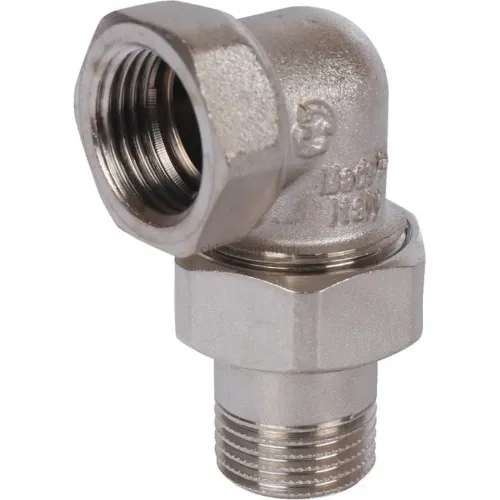 Разъемное угловое соединение, американка ВН 1/2" уплотнение под гайкой o-ring кольцо, никелированное Stout