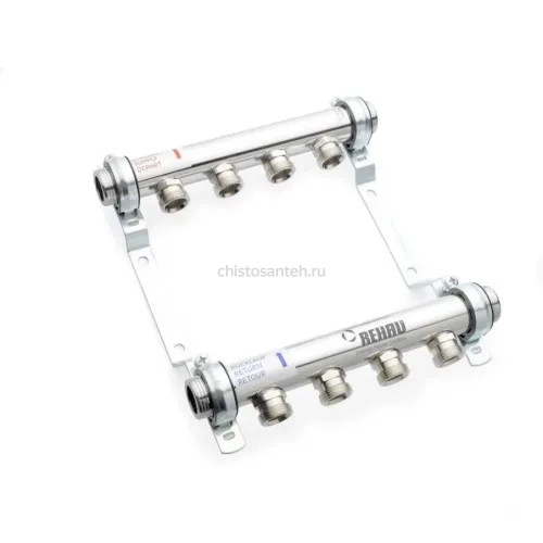 Коллекторная группа REHAU HLV на 10 выходов (РЕХАУ - 11102161001)1"x3/4"ЕК из нержавеющей стали