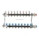 Коллекторная группа REHAU HKV-D на 9 выходов (РЕХАУ - 12080911002)1"x3/4"ЕК из нержавеющей стали с регулирующими и термостатическими вентилями и расходомерами