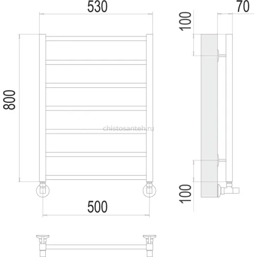 Контур П7 500х800 Полотенцесушитель TERMINUS