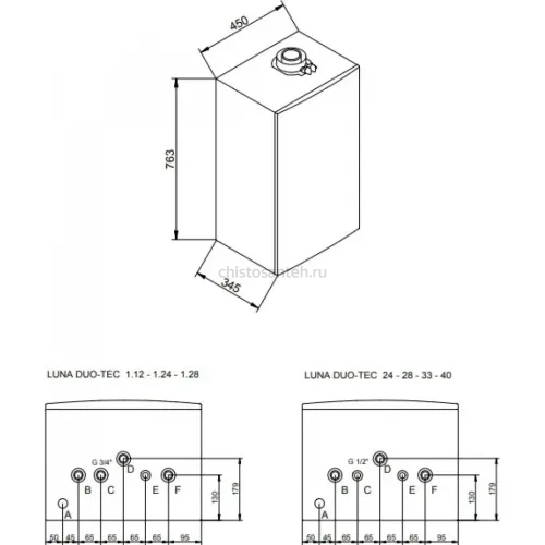 Котел газовый настенный конденсационный Baxi LUNA Duo-tec E 1.28 (A7720024 Бакси)