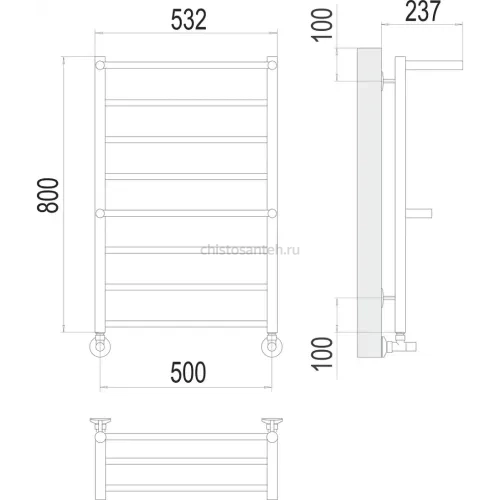 Анкона П8 500х800 Полотенцесушитель TERMINUS