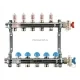 Коллекторная группа REHAU HKV-D на 5 выходов (РЕХАУ - 12080511002)1"x3/4"ЕК из нержавеющей стали с регулирующими и термостатическими вентилями и расходомерами