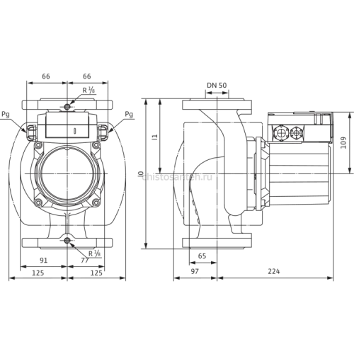 Циркуляционный насос Wilo TOP-Z 50/7 (3~400 V, PN 6/10, RG) 2175522,2046639