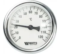 Термометр биметаллический 63 мм 1/2", 120°C с погружной гильзой 75 мм Watts F+R801 OR
