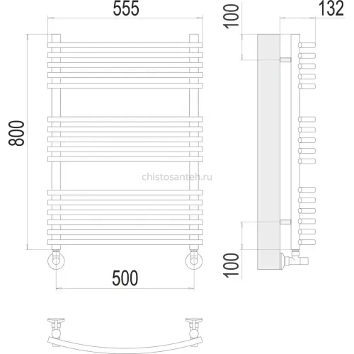 Марио П16 500х800 Полотенцесушитель TERMINUS