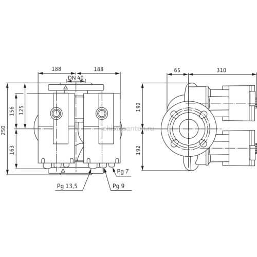 Циркуляционный насос Wilo Stratos-D 40/1-16 2150597,2131669