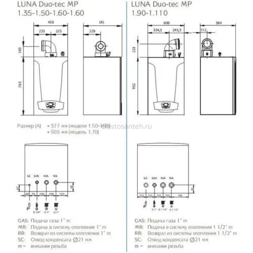 Котел газовый настенный конденсационный Baxi LUNA Duo-tec MP 1.50 (7104050-- Бакси)