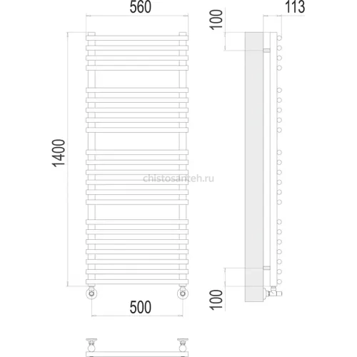 Кремона П22 500х1400 Полотенцесушитель TERMINUS