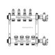 Коллекторная группа REHAU HKV-D на 7 выходов (РЕХАУ - 12080711002)1"x3/4"ЕК из нержавеющей стали с регулирующими и термостатическими вентилями и расходомерами